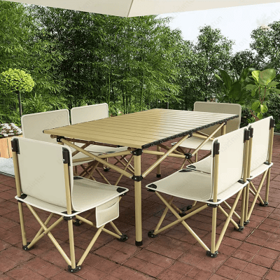 Table camping pliante - CampingFoldingTable™ - Doré - Paradis du camping