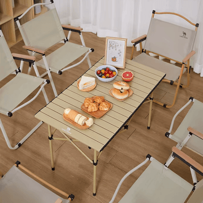 Table camping pliante - CampingFoldingTable™ - Doré - Paradis du camping