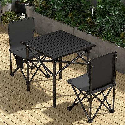 Table camping pliante - CampingFoldingTable™ - Noir - Paradis du camping